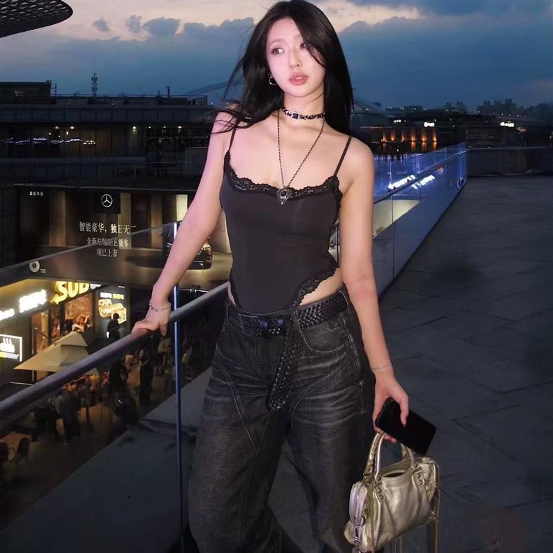 skims塑身衣卡戴珊同款蕾丝修身性感吊带背心上衣女