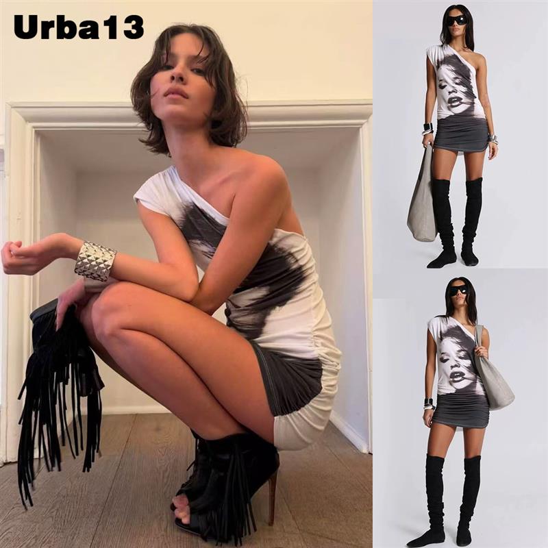 Urba13买手店正品现货Jaded London裙子不对称露肩洋装包臀裙