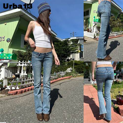Urba13买手店正品现货American brat美式复古水洗低腰修身牛仔裤