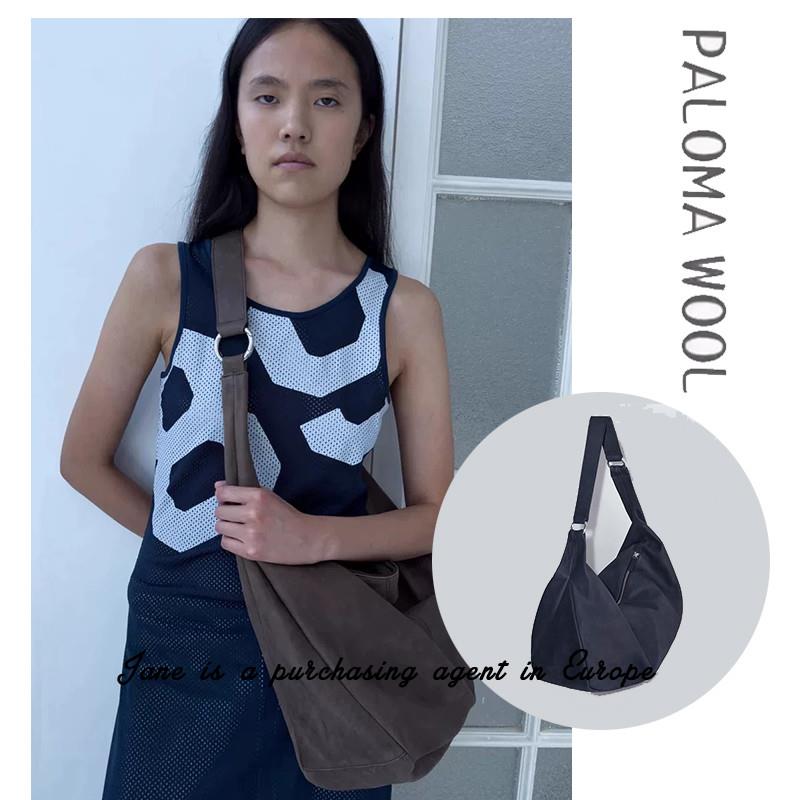 国现 PALOMA WOOL 24新款实用百搭柔软单肩斜跨羊皮饺子包手提包