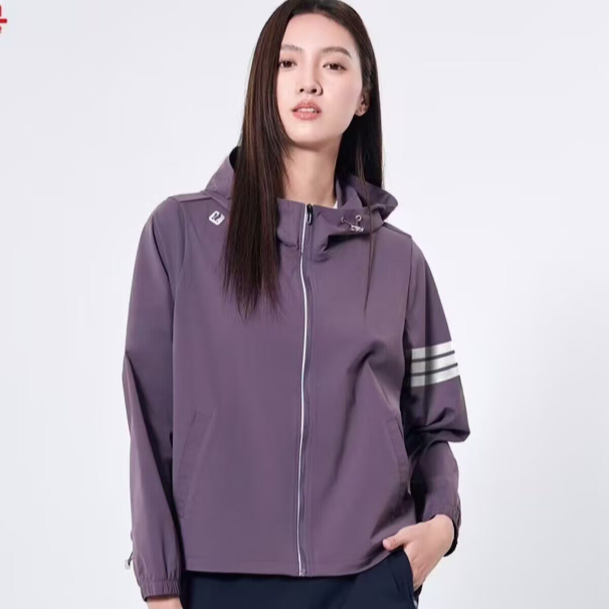 红一号针织C位外套女春秋夏季连帽长袖运动休闲新款防晒衣服50033