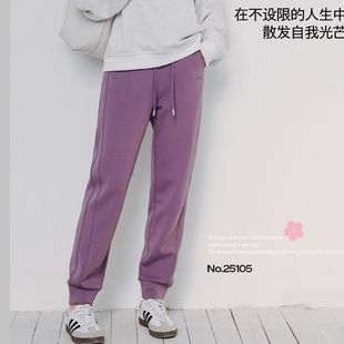 25105运动裤 束脚长裤 2025春季 莫代尔休闲裤 子 新款 樱花轻奢女卫裤