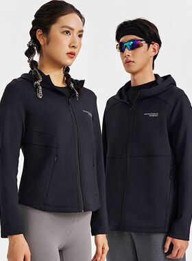 红一号情侣连帽速干外套男51152秋季新款女休闲夹克衫运动服51139
