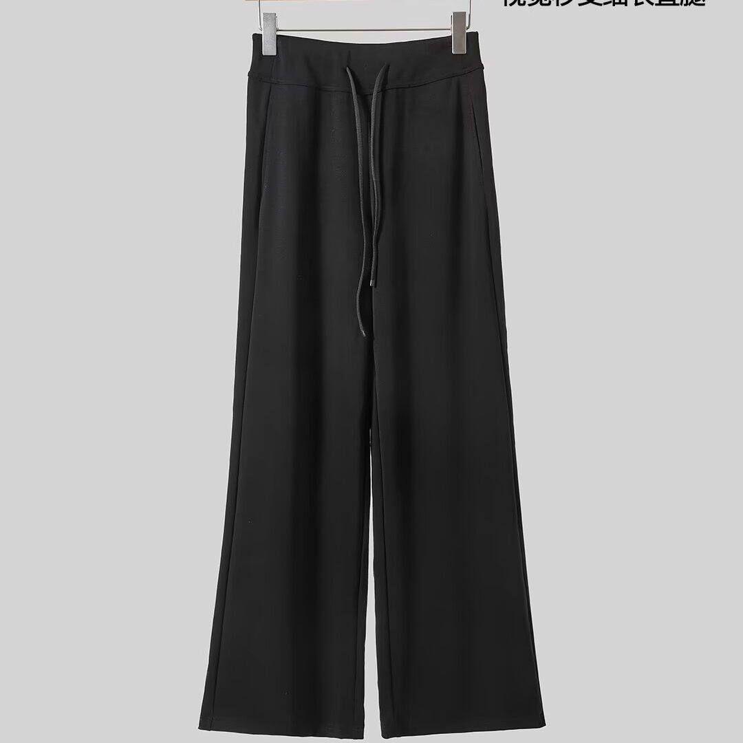 樱花微喇叭裤女26106慵懒面膜裤2026春季新款修身显瘦直筒休闲裤