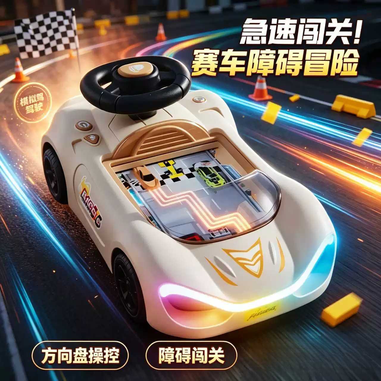 儿童早教赛车闯关大冒险玩具车