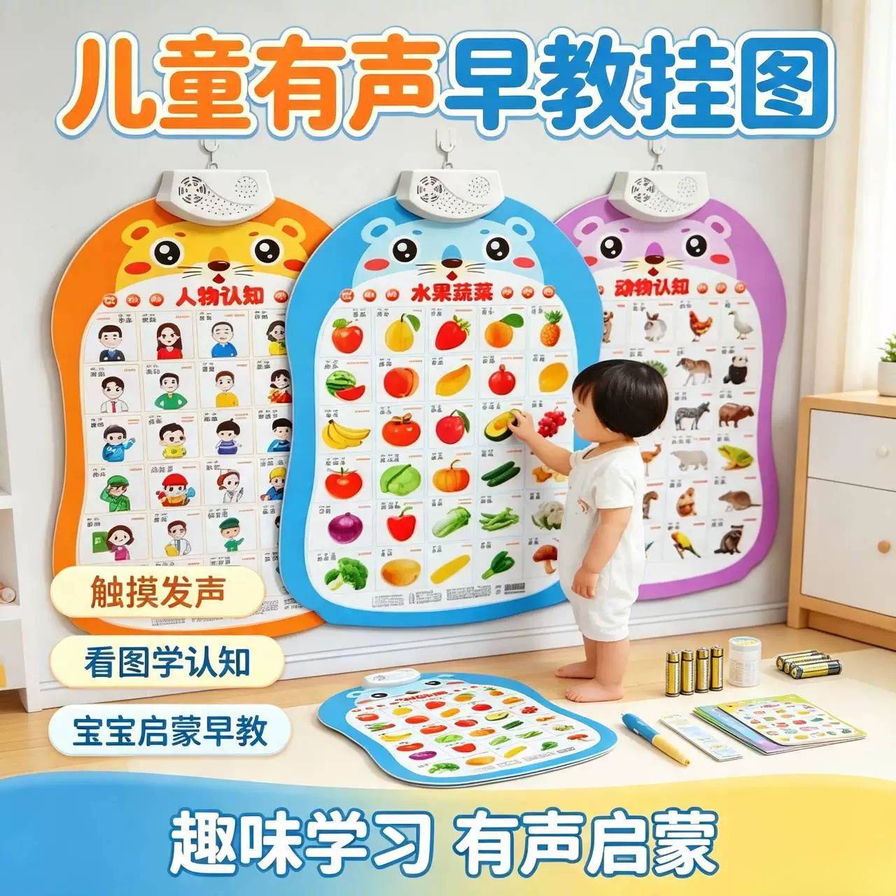 儿童早教有声挂图中英双语发声