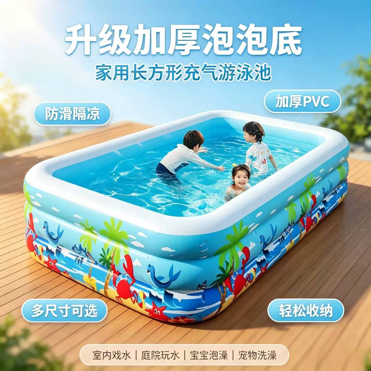 充气游泳池儿童加厚巨厚耐用家用