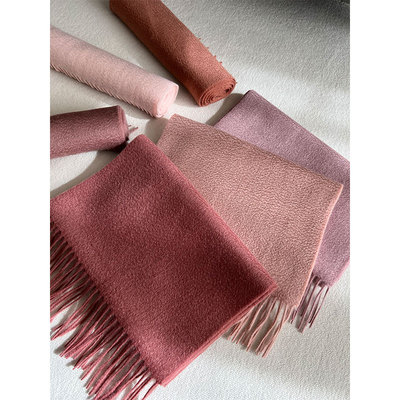 纯色山羊绒流苏围巾秋冬