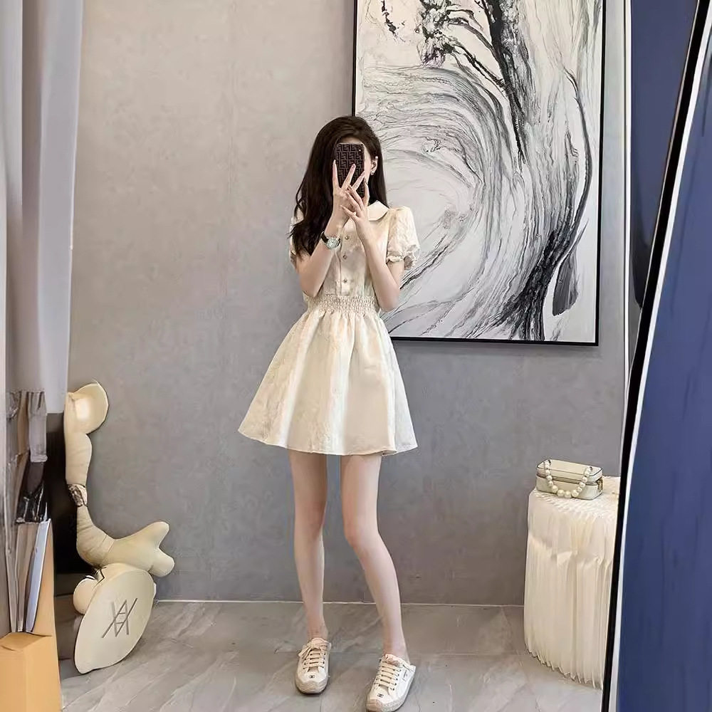 法式小香风可爱仙女束腰裙子女2连衣裙