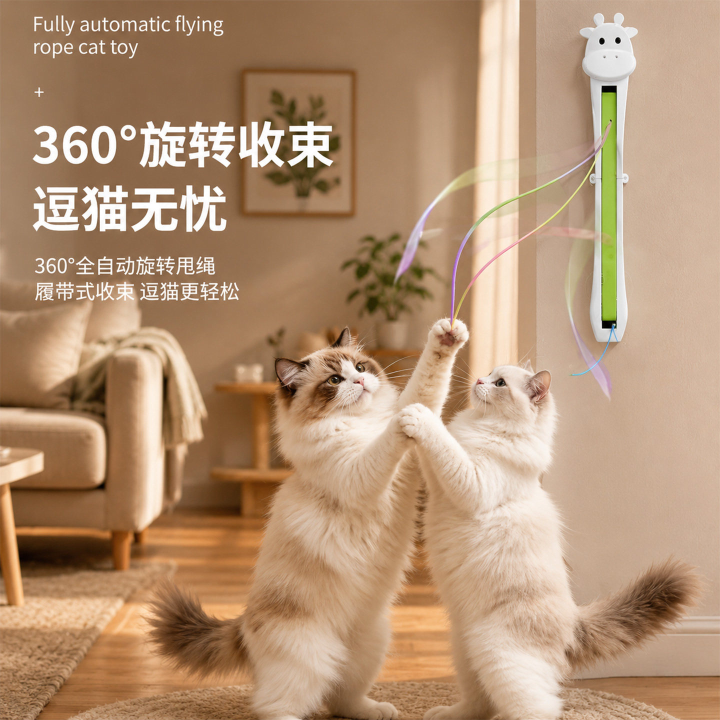 【自嗨解闷神器】猫咪自动甩绳机