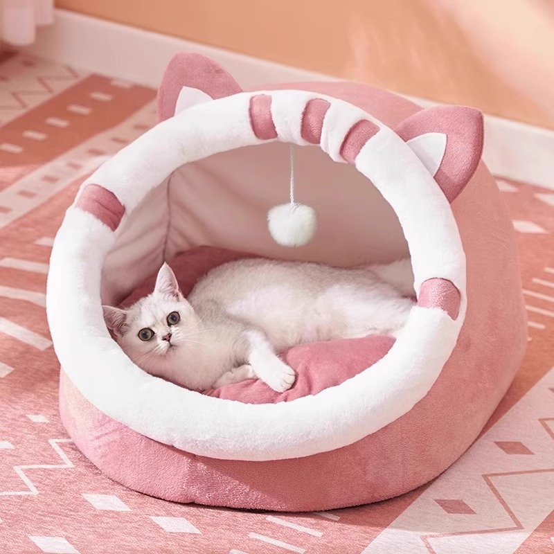 猫窝冬天保暖超级大多猫咪家庭洞穴居睡窝冬季保暖半封闭式安全感