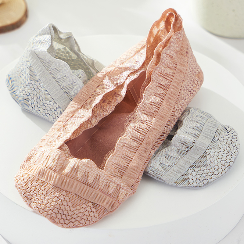 蕾丝镂空脚底硅胶防滑低帮隐形袜
