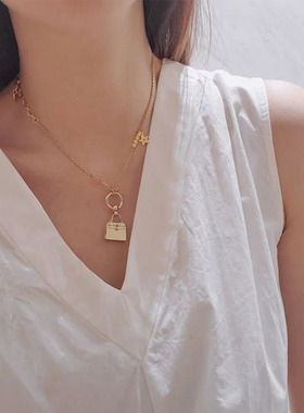 H迷你小号锁头Mini 凯莉高端丝巾扣纯铜小红书配饰吊坠百搭配饰