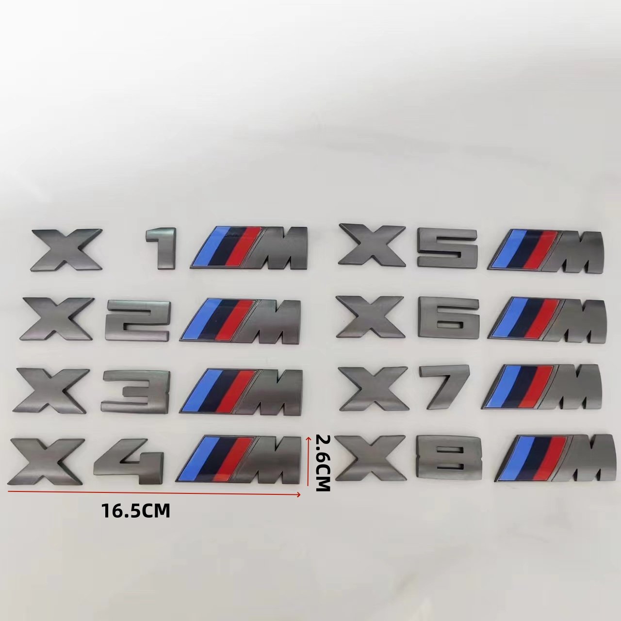 适用于宝马钛灰色M标改装车标X1M X3M X4M X5M X6M X7M X8M后尾标