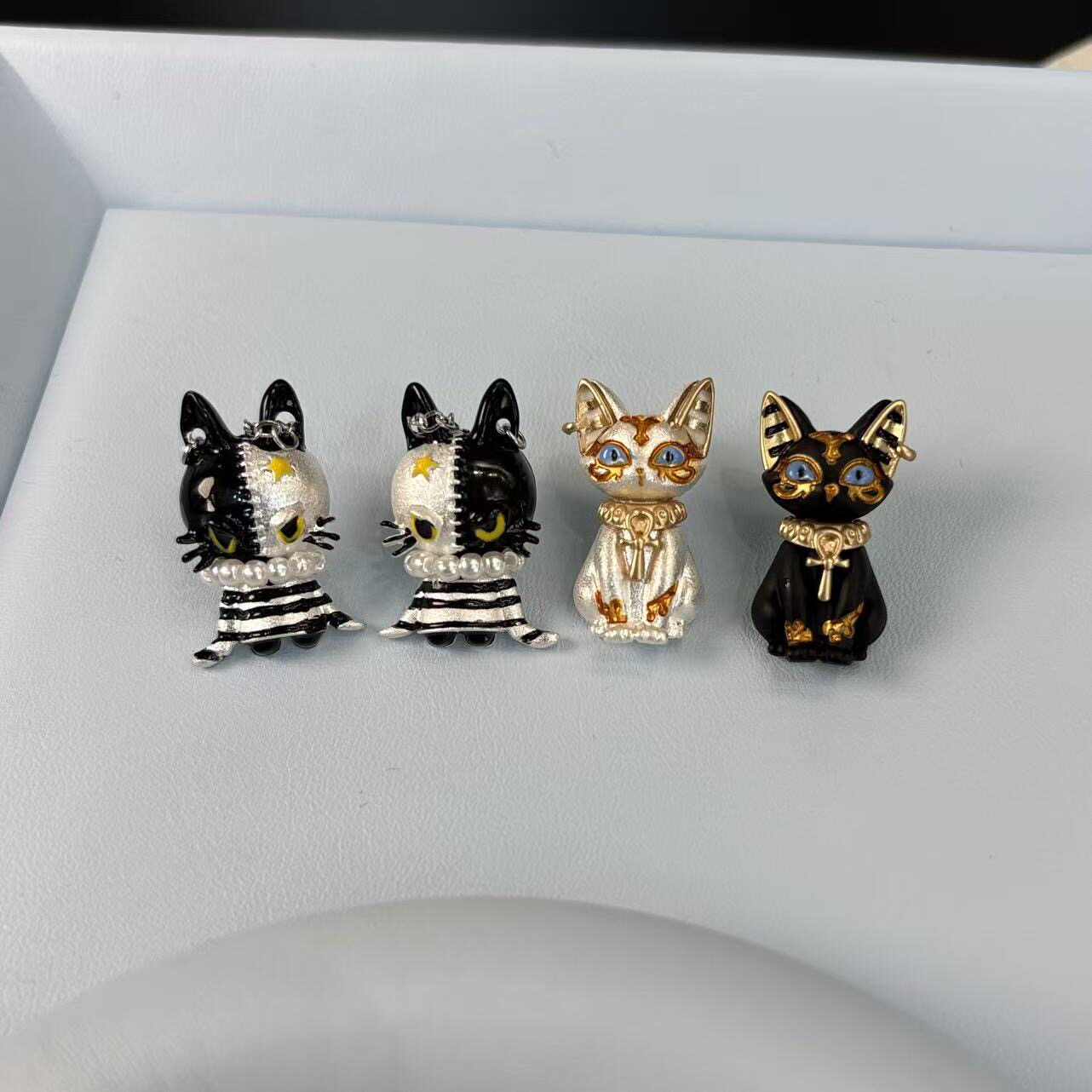 辣妹法老埃及猫咪耳环黑猫耳饰女小众设计高级轻奢耳钉配饰女图片