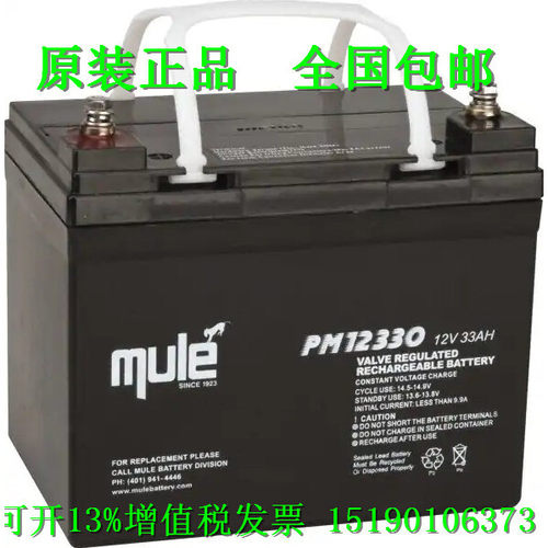 mule进口蓄电池PM121330 /12V33AH免维护铅酸 船舶 医疗 UPS 电瓶