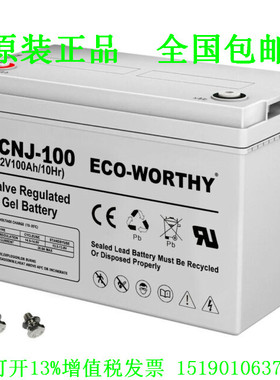 ECO-WORTHY蓄电池6-CNJ-100(12V100AH/10HR免维护电源电瓶