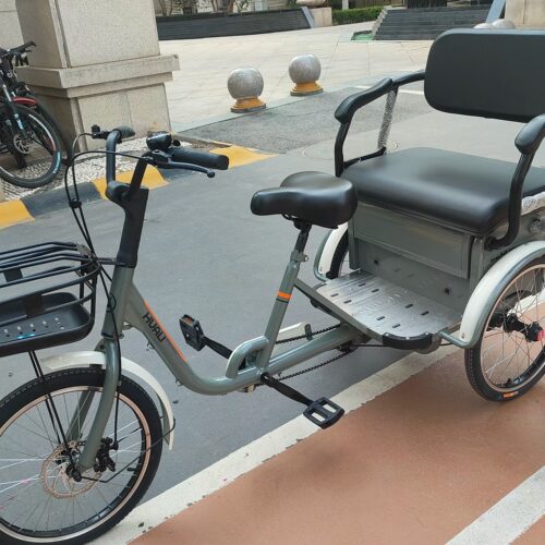 超轻人力三轮车休闲三轮车老人锻炼接送孩子双链条高端老人锻炼