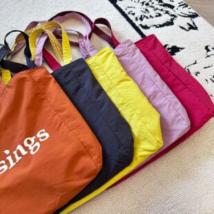 2026春季 韩国单肩包双面两用字母帆布包大容量托特包女手提包 新款