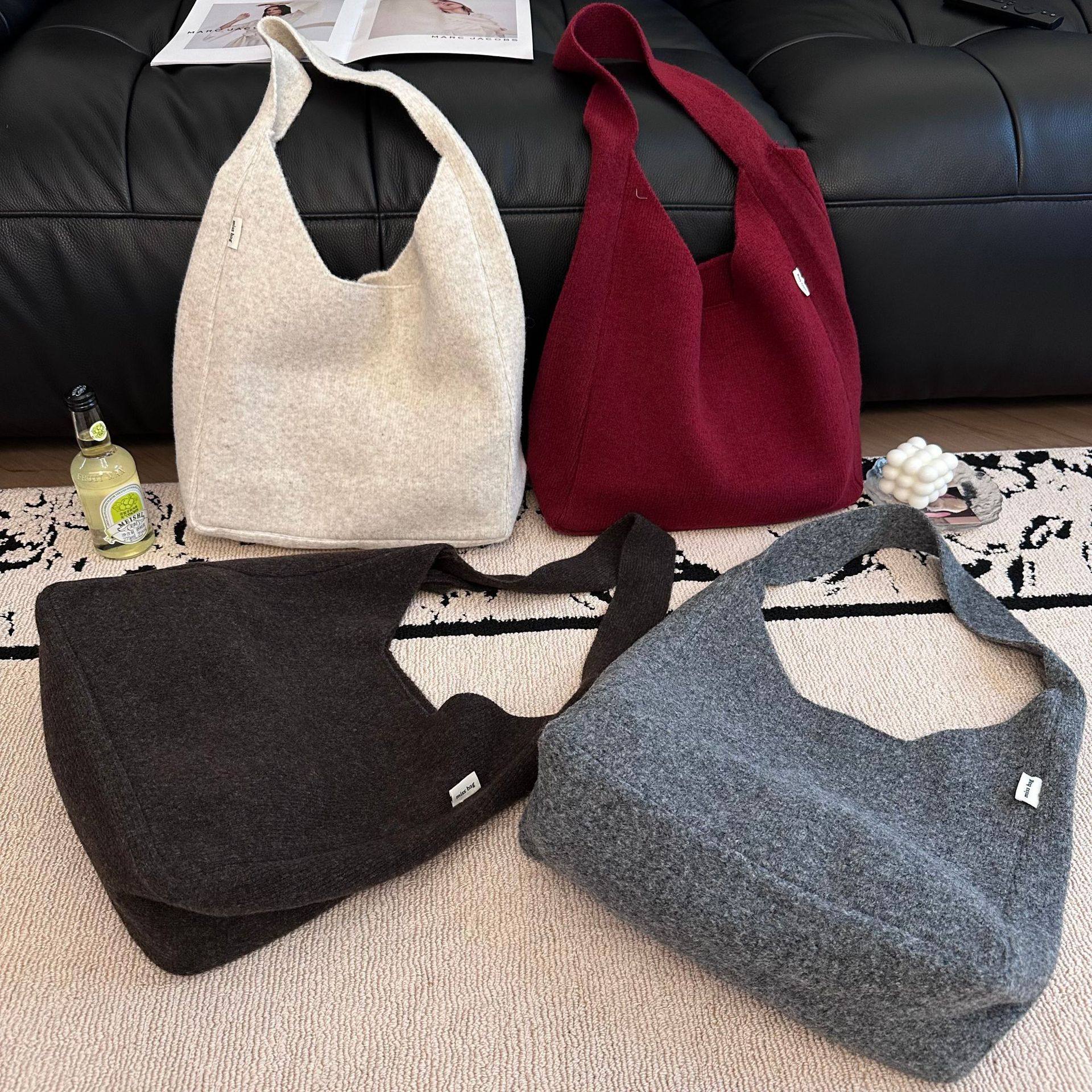 秋冬新款含羊毛单肩包手提包女毛呢韩版时尚高档简约百搭纯色通勤,箱包皮具/热销女包/男包,通用款女包,淘宝优惠券,粉丝福利购,淘宝优惠卷