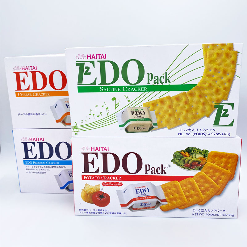韩国进口EDO 原味薯仔饼干零食多口味早餐食品薄脆苏打饼代餐小吃