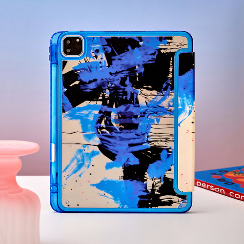 黑蓝泼墨苹果ipad11平板保护套