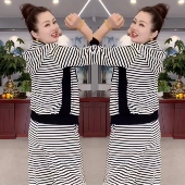 套装 2026春季 慵懒风条纹两件套宽松显瘦休闲外套阔腿裤 时尚 女 新款