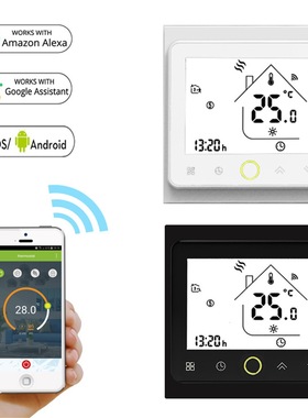 明科智能wifi温控器BHT-002GBW电暖款液晶温度调节控制器