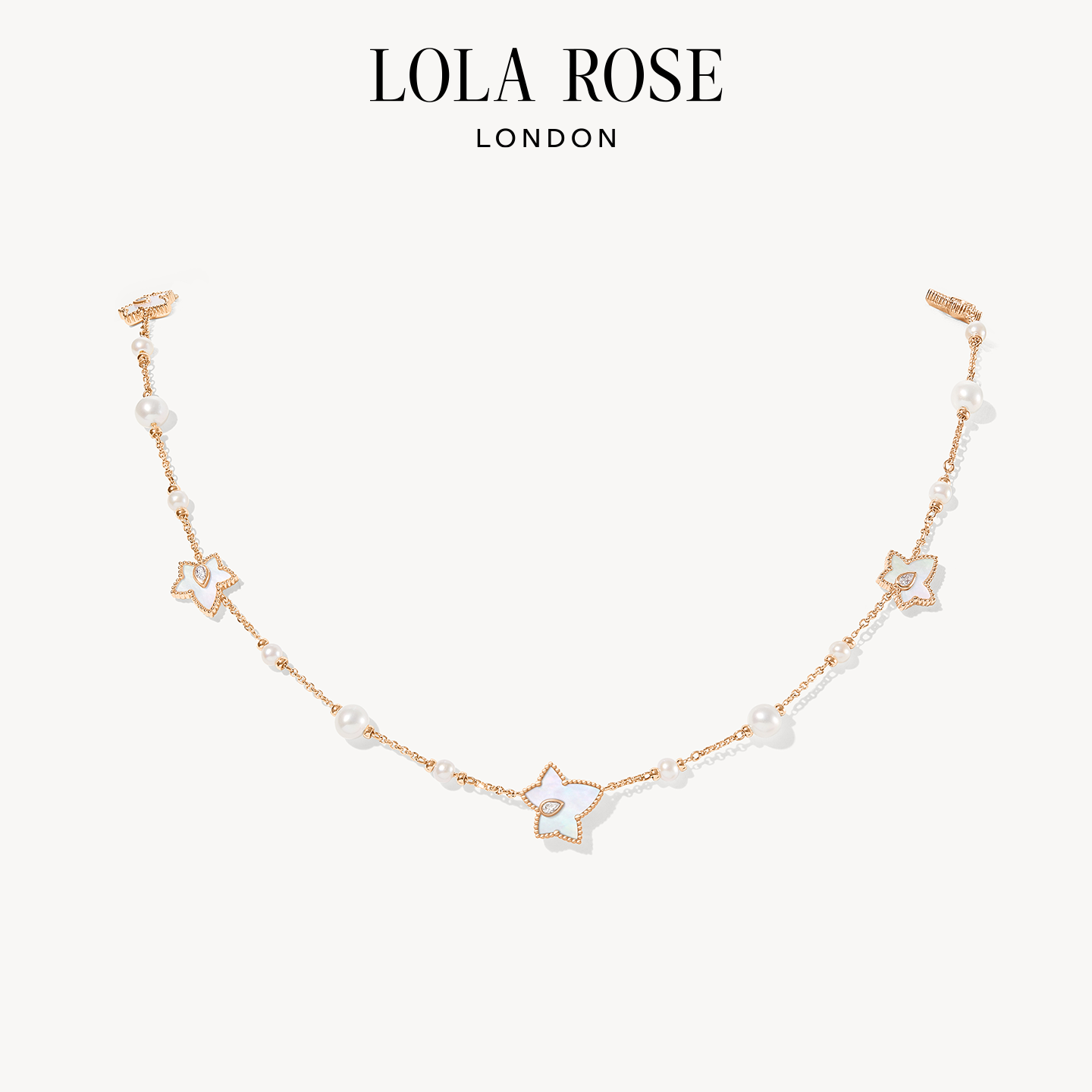 [新品上市]Lola Rose罗拉玫瑰白贝母多叶项链常青藤生日礼物