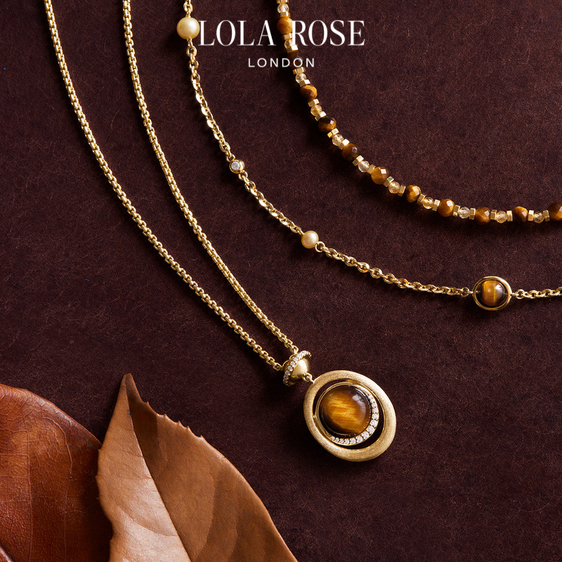 [秋上新]Lola Rose罗拉玫瑰秋冬新品日心说虎眼石项链女款礼物