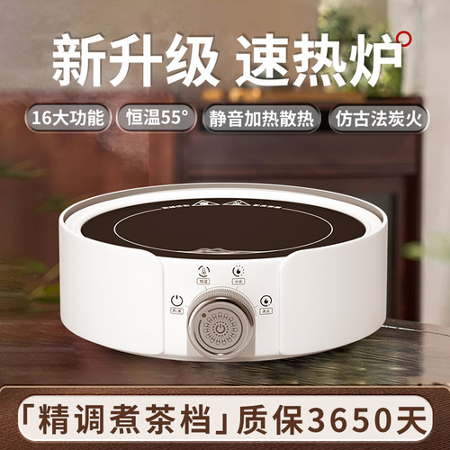 2025新款电陶炉煮茶器小茶炉迷你静音烧水加热玻璃壶摩卡壶电热炉