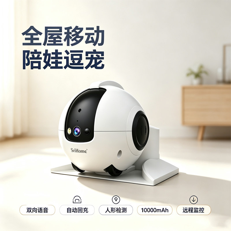 宠物陪伴机器人全屋移动家用无线网络摄像头可回充逗宠器远程监控