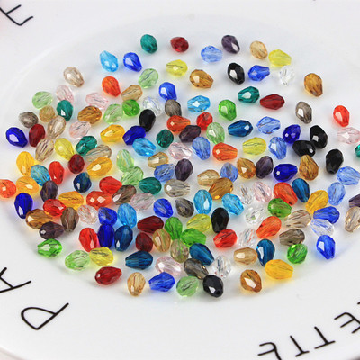 6x8mmDIY手工串珠材料配件吊坠首饰品玻璃水晶散珠水滴珠头饰珠子