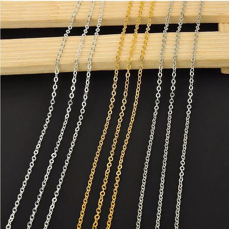 圆形十字链条DIY发饰材料发簪流苏饰品配件细复古延长链扁平压O链