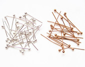 DIY饰品配件手工串珠材料配件铜针 大头针球针圆头针T字每包50根