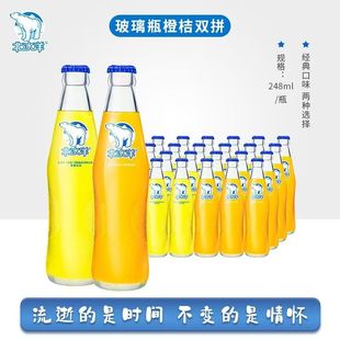 老北京汽水北冰洋桔汁/橙汁汽水248ml*8玻璃瓶装碳酸饮料童年回忆