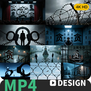 反贪行贿受贿反腐败倡廉洁廉政纪委监察警示教育宣传ai4k视频素材