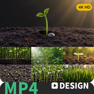 特写种子发芽破土而出植物快速生长延时万物复苏生机勃勃视频素材