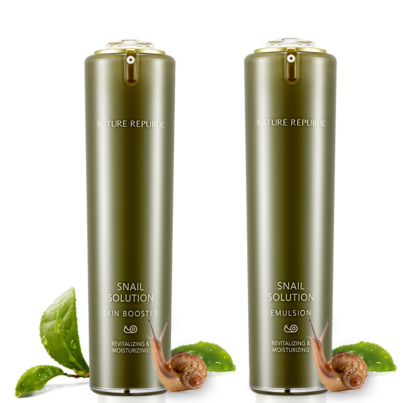 韩国naturerepublic自然乐园蜗牛水乳套装爽肤水乳液补水修复保湿