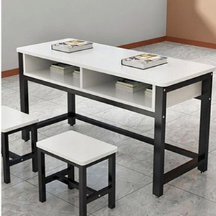 学生课桌椅辅导班中小学生补习课双人 抽屉会议托管培训班收纳桌