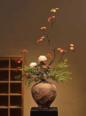 宋代美学复古陶瓷花瓶免打理花艺