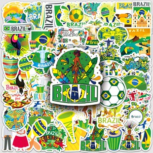 50贴巴西Brazil旅游风景卡通贴纸手机壳笔记本iPad水杯行李箱头盔