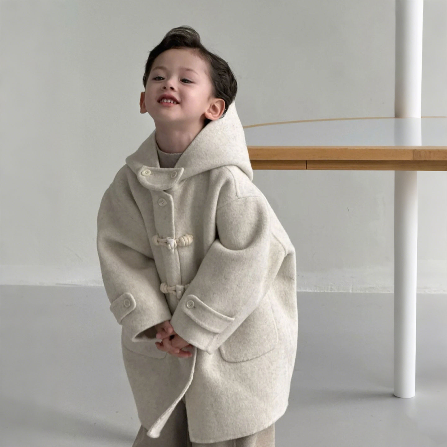 男童呢大衣儿童秋冬连帽时尚外套
