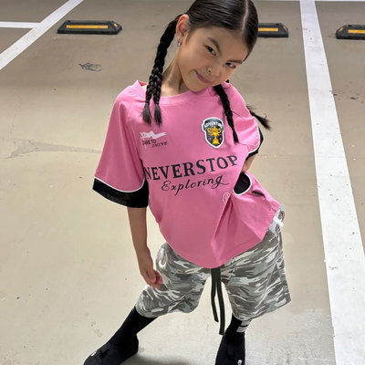 女童短袖T恤儿童夏装粉色上衣潮3