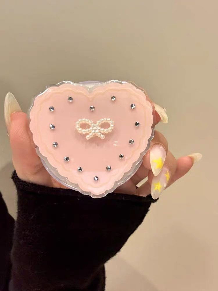 ins闪钻蝴蝶结粉色爱心磁吸支架适用MagSafe手机强力吸附桌面懒人