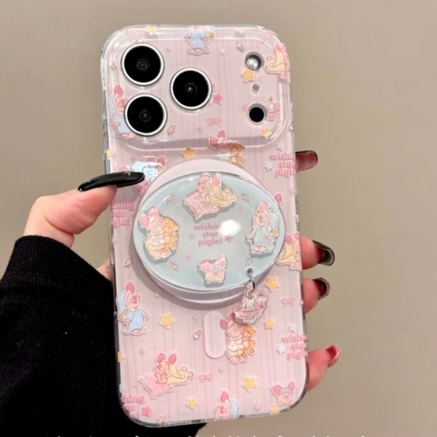 粉底条纹满屏小猪磁吸壳适用iPhone17promax/16PRO手机壳苹果13个性14promax简约15promax硬壳14PRO新款,3C数码配件,手机保护套/壳,淘宝优惠券,粉丝福利购,淘宝优惠卷