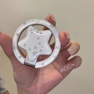 简约闪粉银星星360磁吸支架适用MagSafe手机强力吸附桌面懒人支架