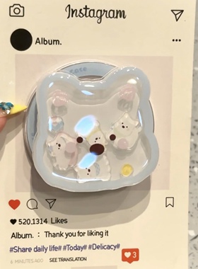 蓝色西高地摇摇乐磁吸支架适用MagSafe手机强力吸附桌面懒人支架