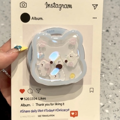 蓝色西高地摇摇乐磁吸支架适用MagSafe手机强力吸附桌面懒人支架