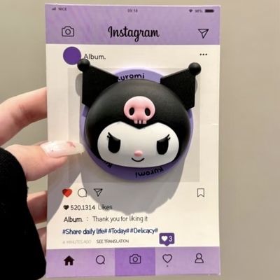 ins立体硅胶库洛米磁吸支架适用MagSafe手机强力吸附桌面懒人支架